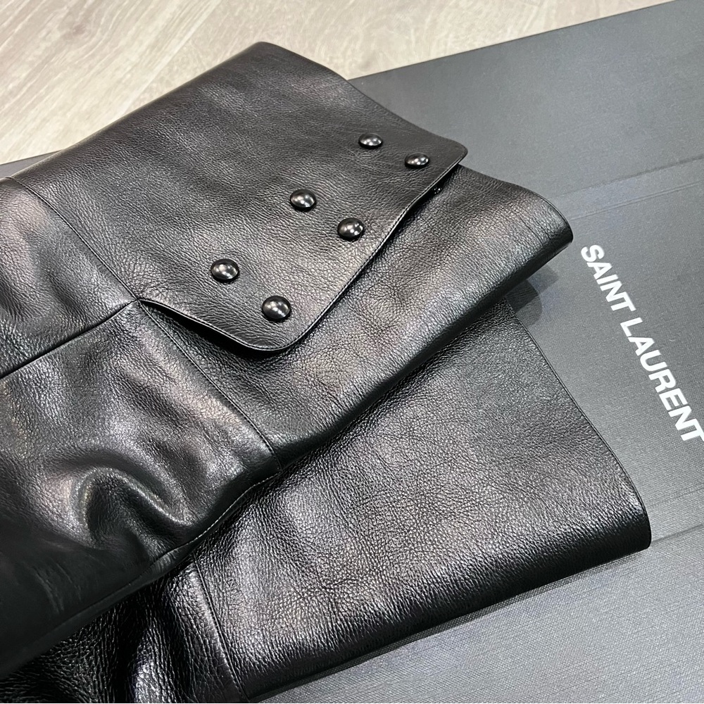 YSL Saint Laurent Over the Knee Boots Black - Picture 5 of 16